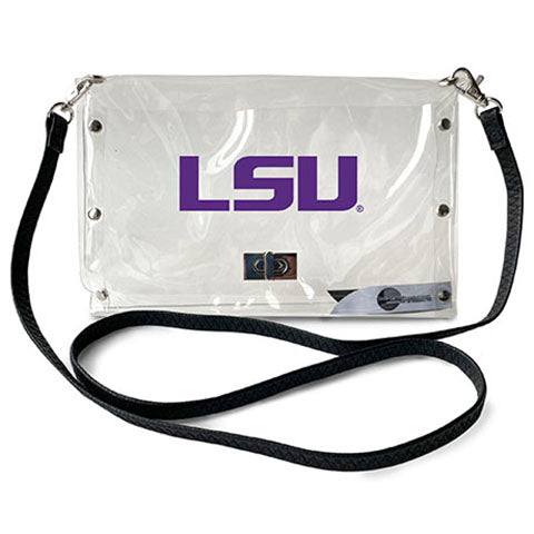 Clear Purse with Patterned Straps - LSU