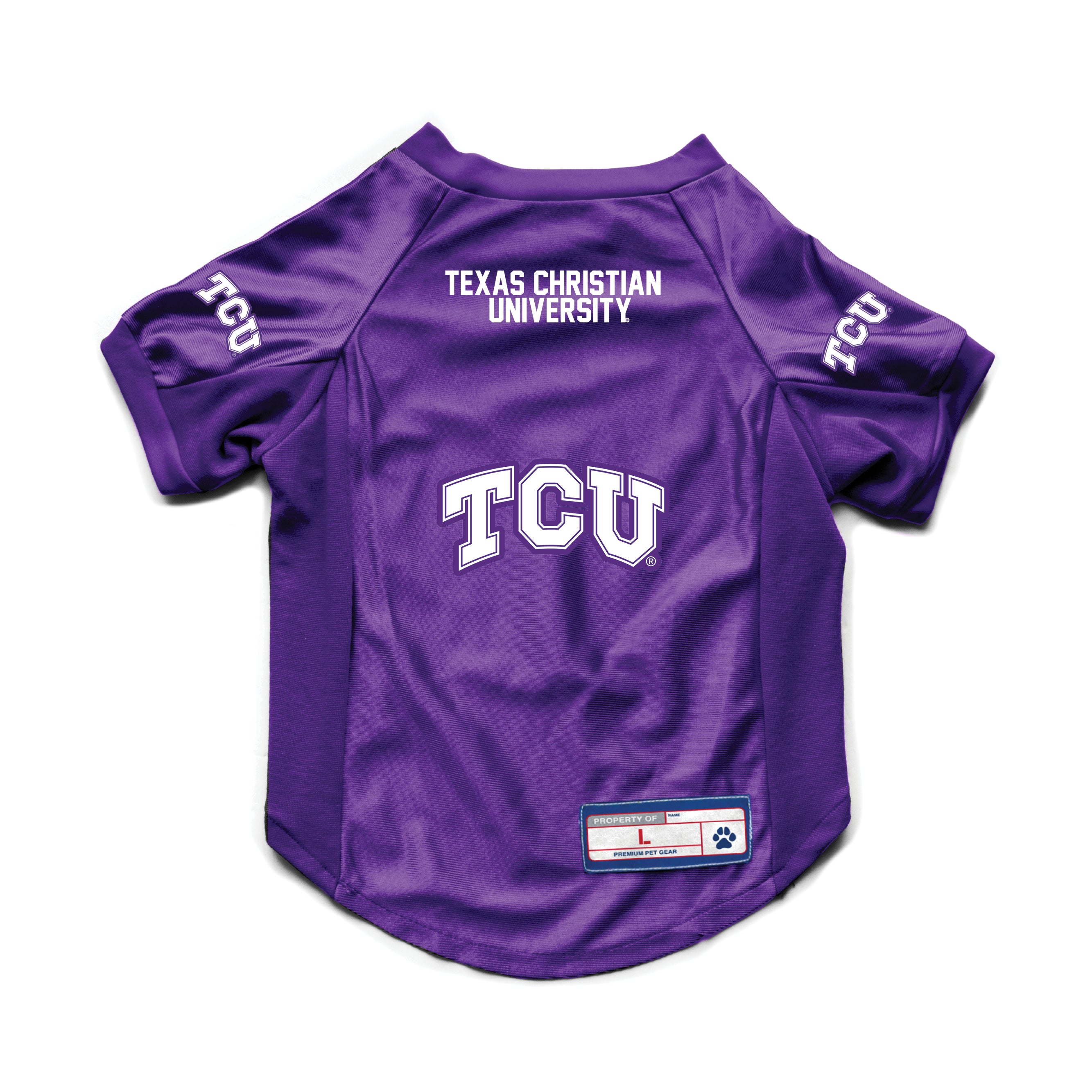christian football gear TCU Horned Frogs Pet Jersey Stretch Size L
