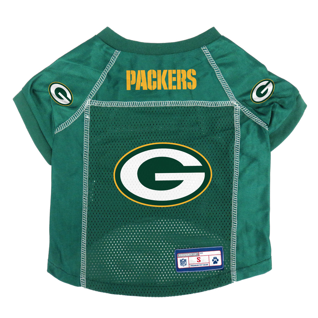 Littlearth NFL Personalized Stretch Dog & Cat Jersey, Green Bay Packers, Small