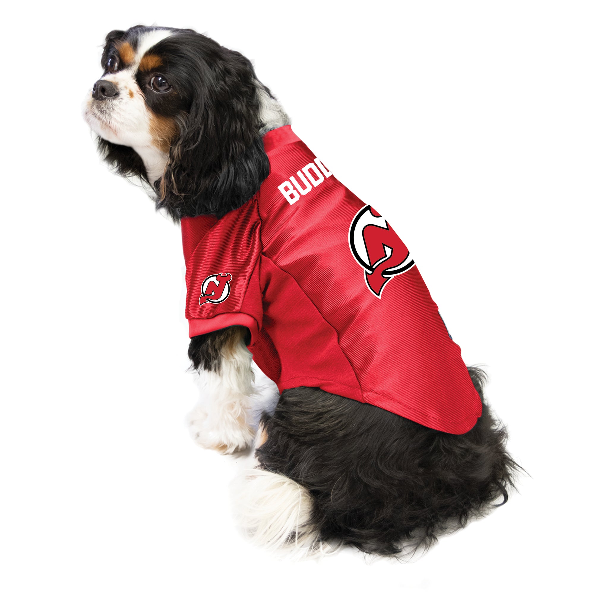 NEW! NEW JERSEY DEVILS DOG CAT PREMIUM JERSEY w/NAME TAG LICENSED LARGE