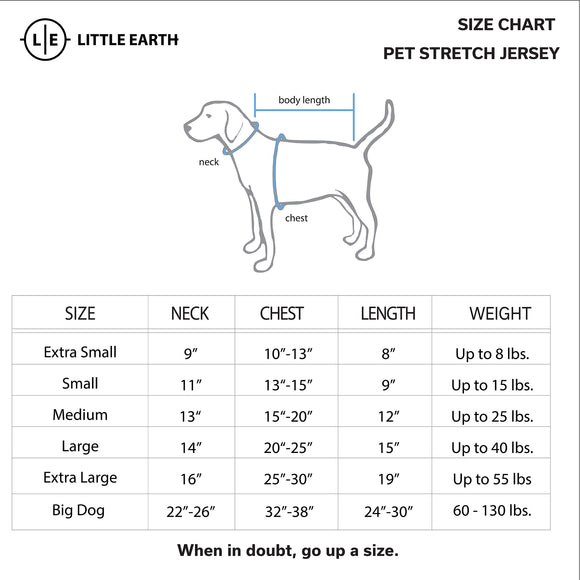 Pet Stretch Jersey Size Chart